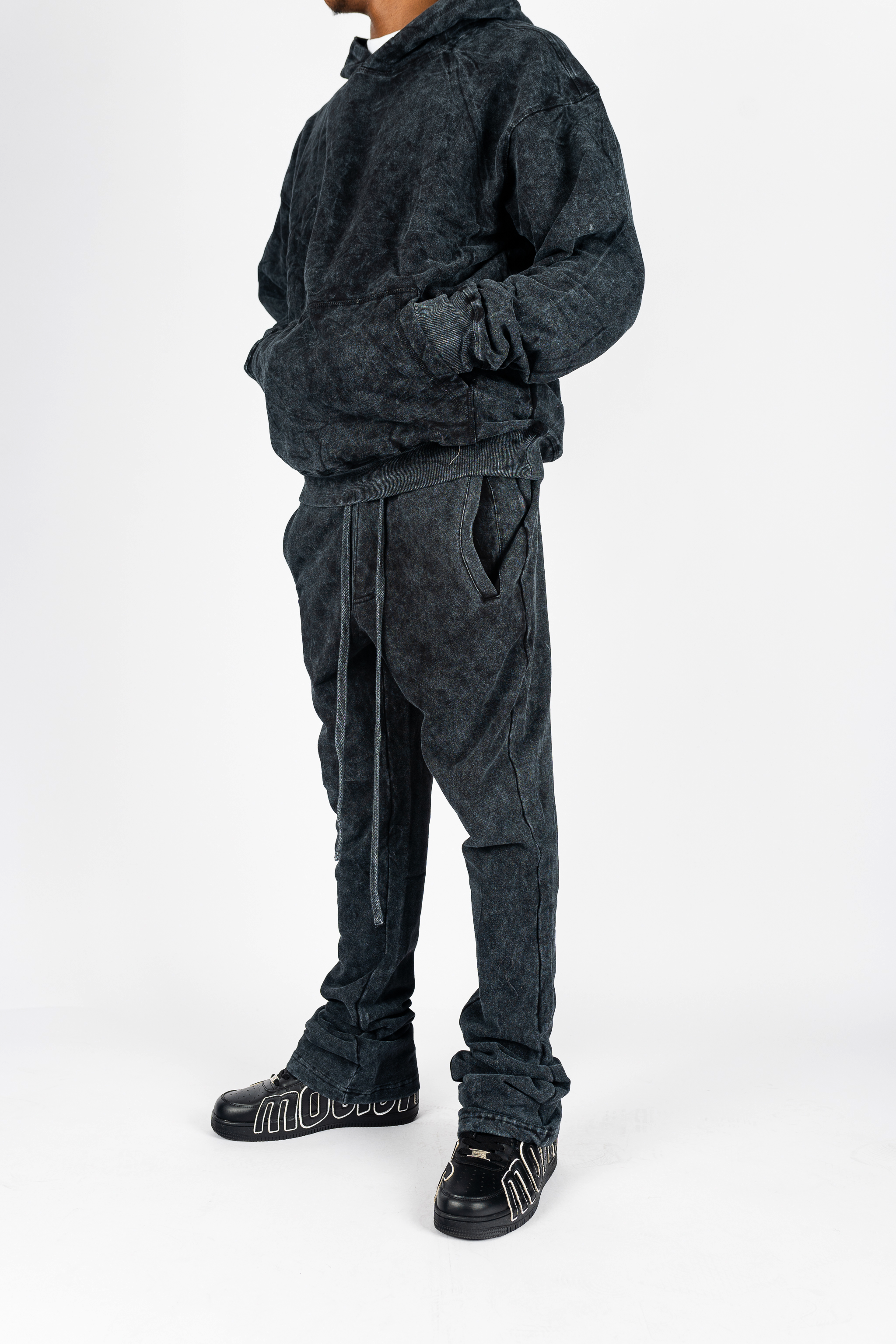 Rebel Minds Acid Washed Hoodie and Sweatpants Set