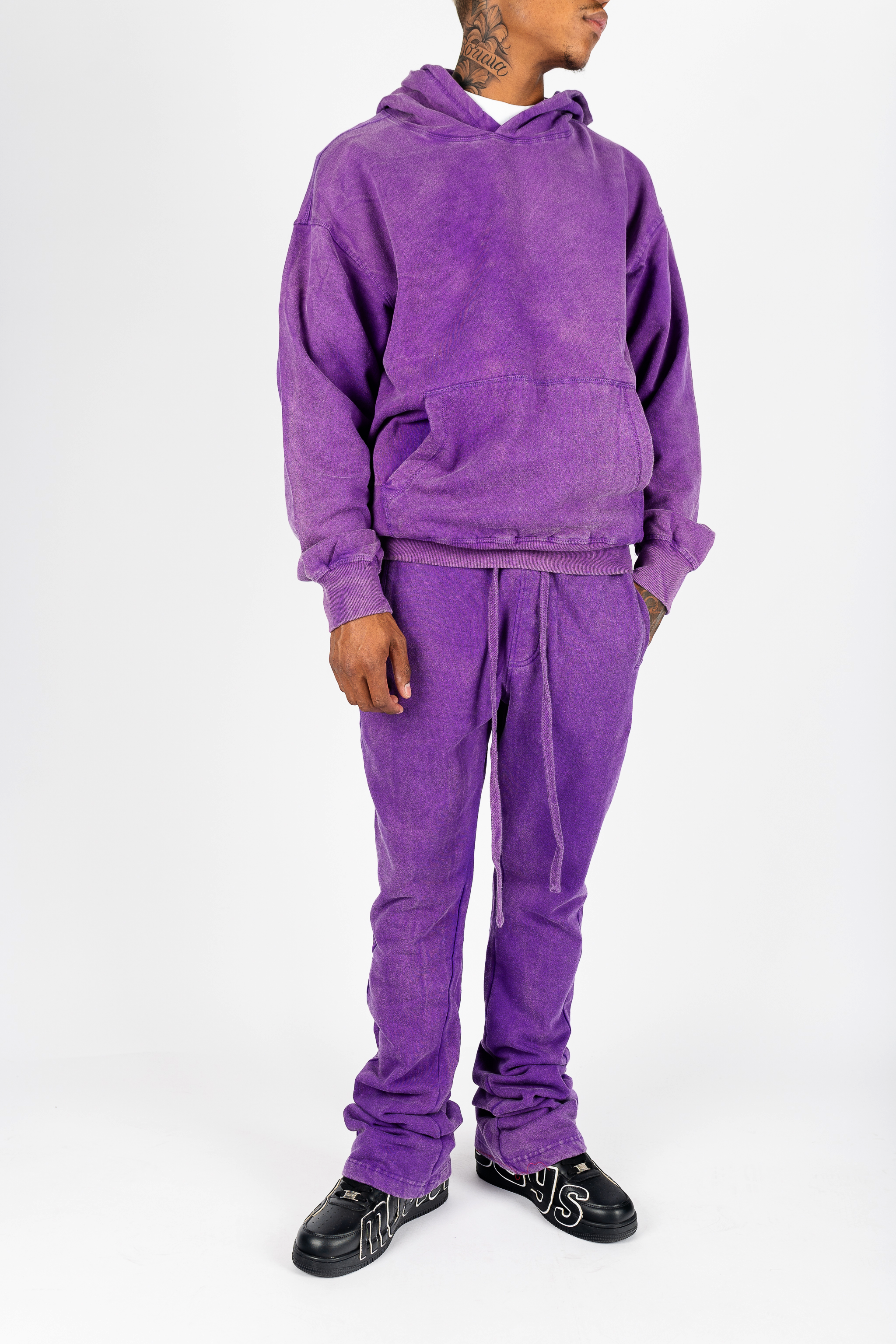 Rebel Minds Acid Washed Hoodie and Sweatpants Set