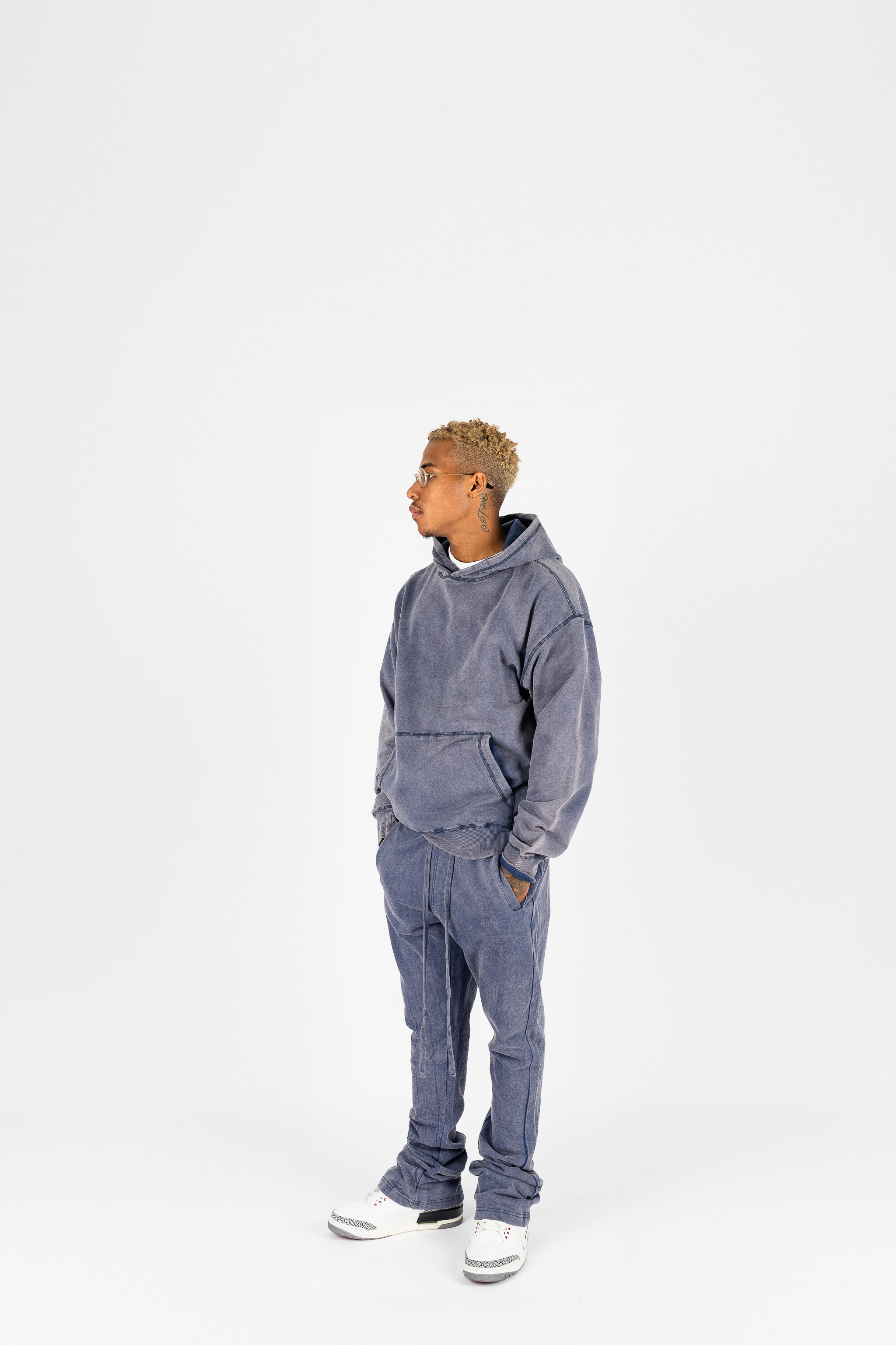 Rebel Minds Acid Washed Hoodie and Sweatpants Set