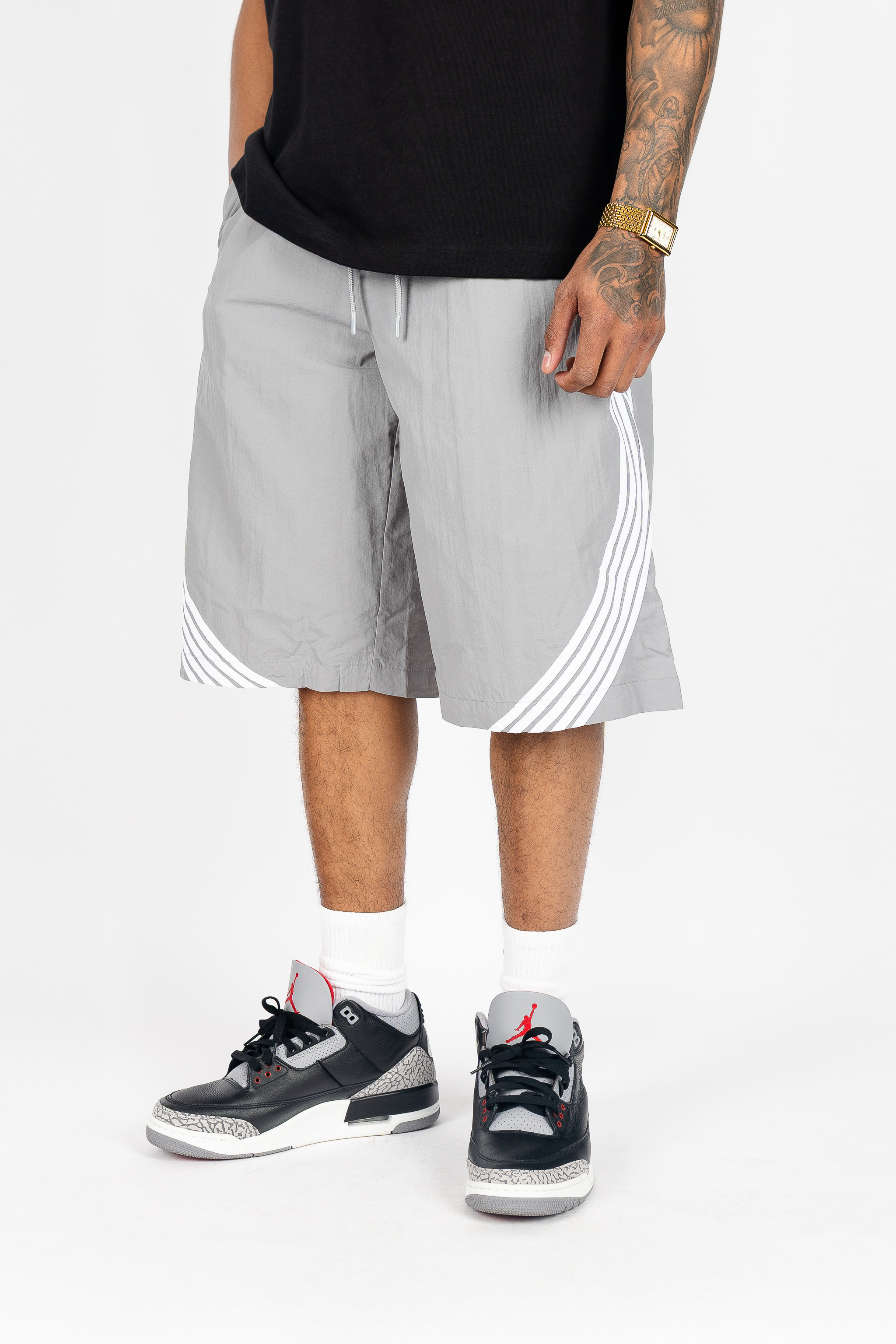 Oversized Nylon Racer Shorts