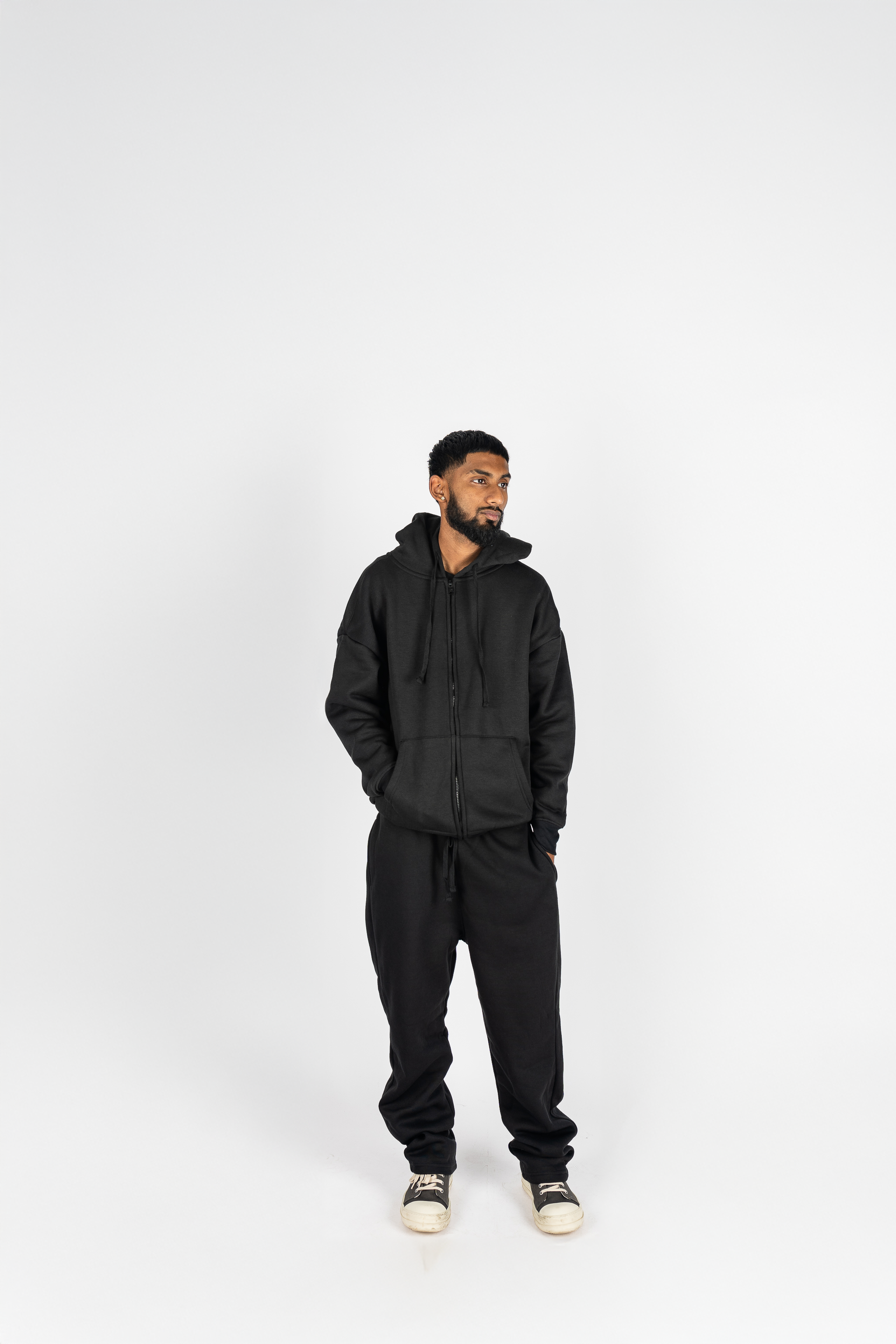 Rebel Minds Drop Shoulder Zip Up and Sweatpants Set