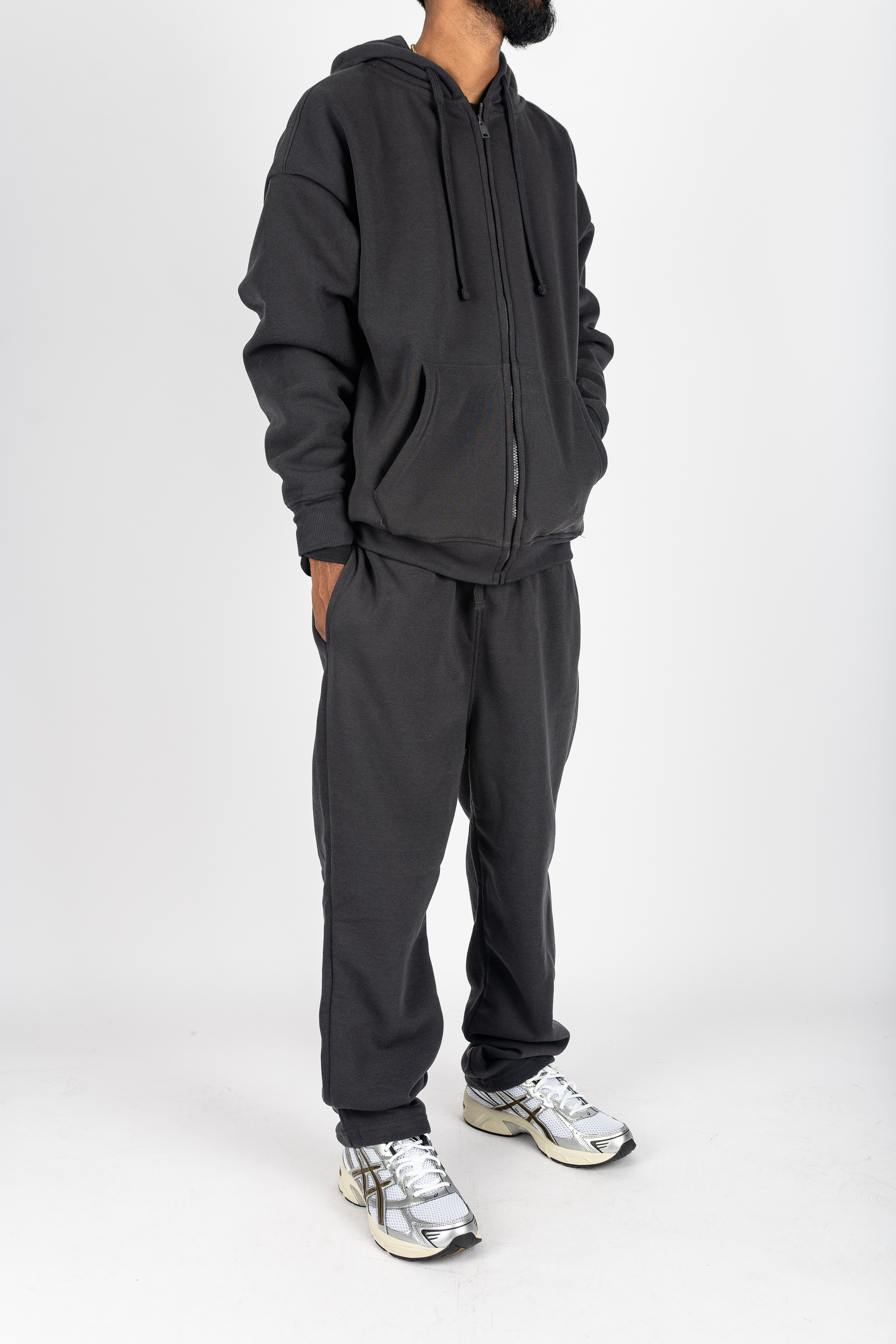 Rebel Minds Drop Shoulder Zip Up and Sweatpants Set