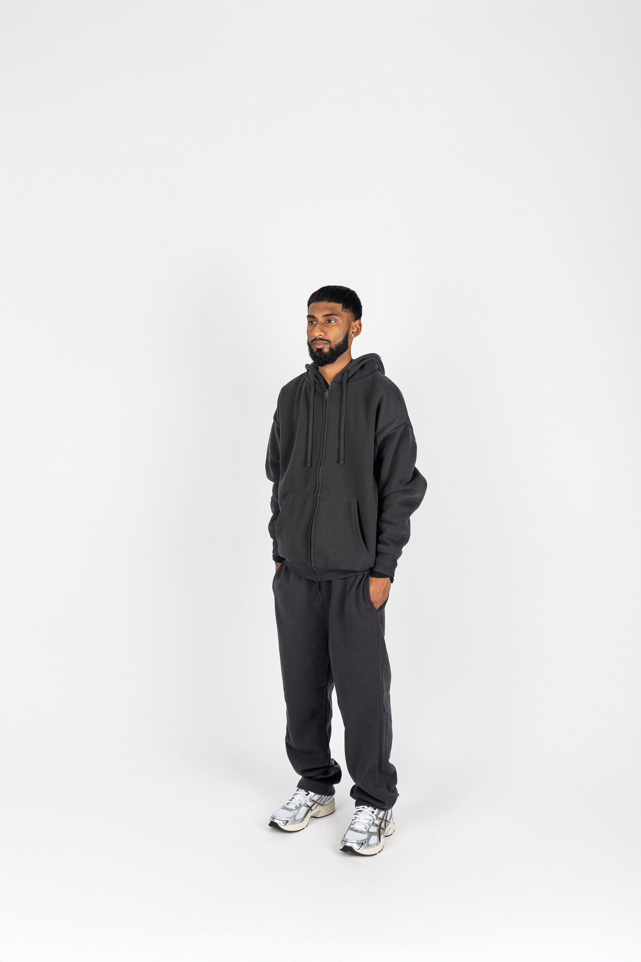 Rebel Minds Drop Shoulder Zip Up and Sweatpants Set