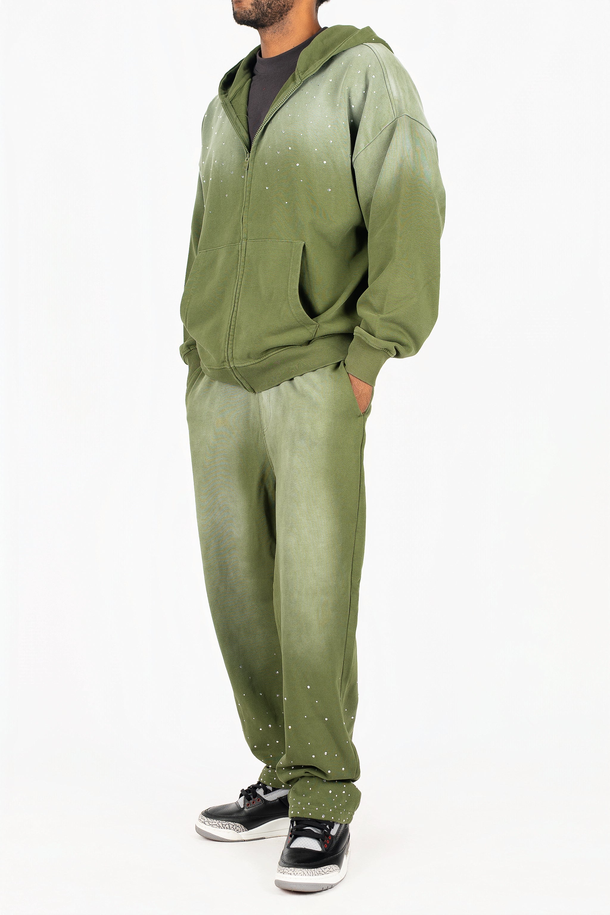 Stoned Sun-Dried Zip Up and Sweatpants Set