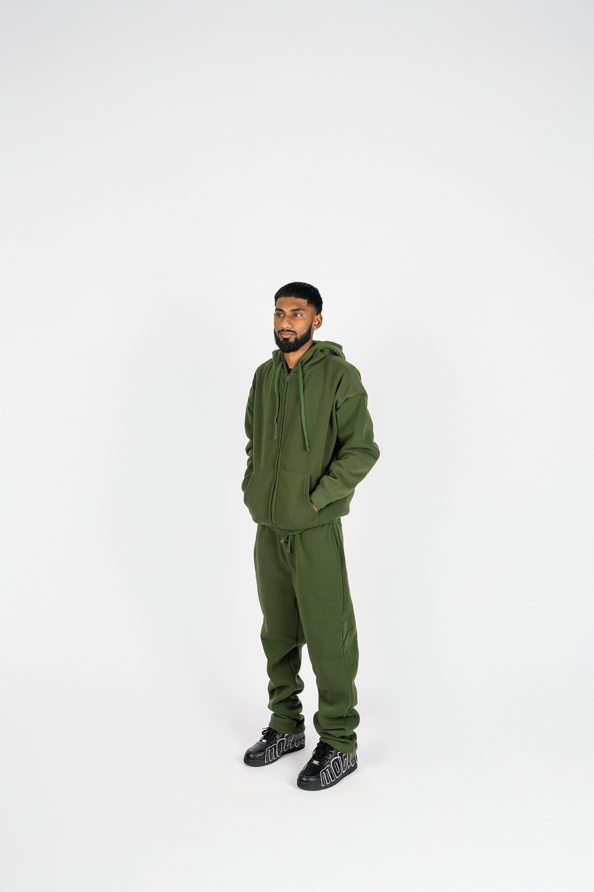 Rebel Minds Drop Shoulder Zip Up and Sweatpants Set