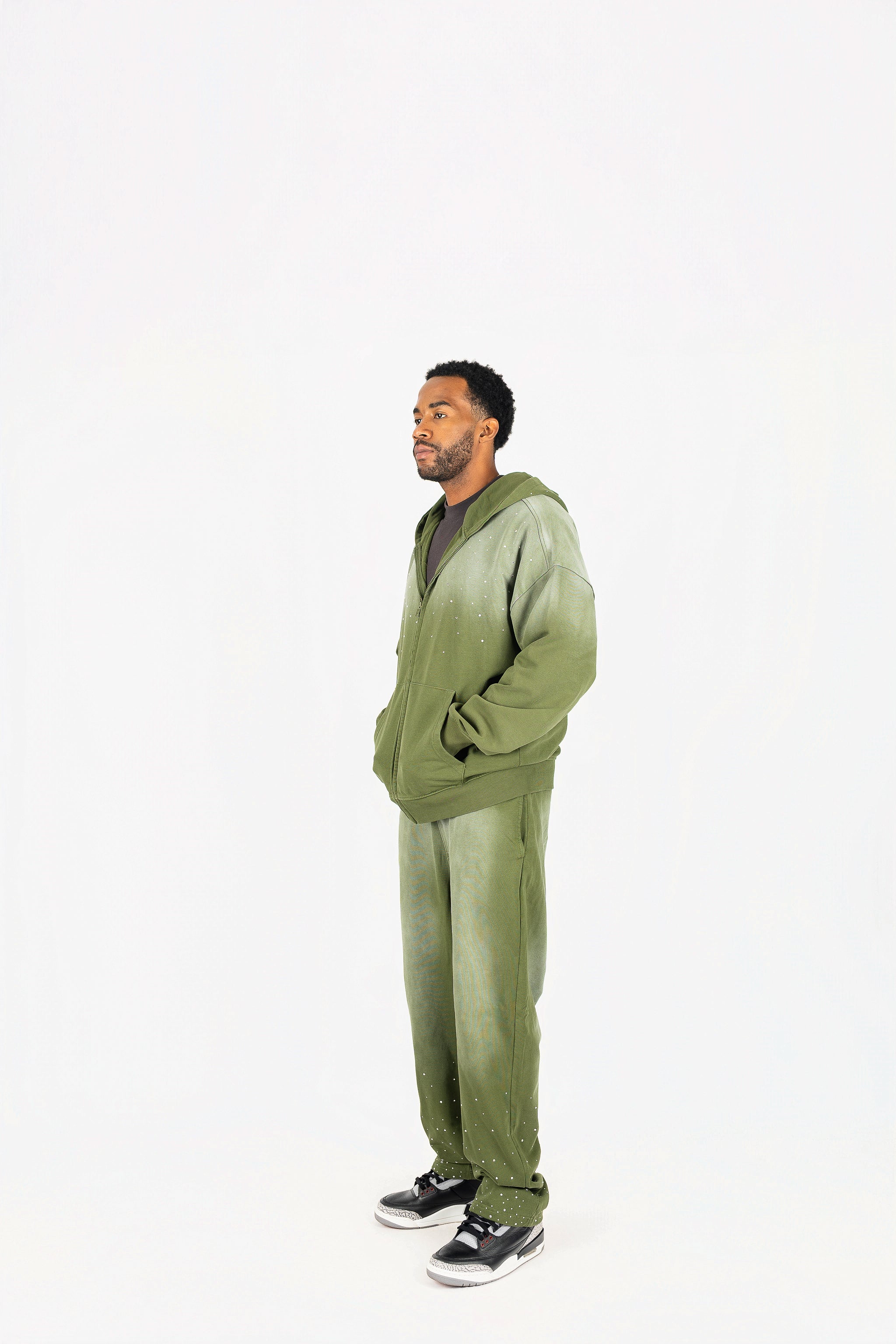 Stoned Sun-Dried Zip Up and Sweatpants Set