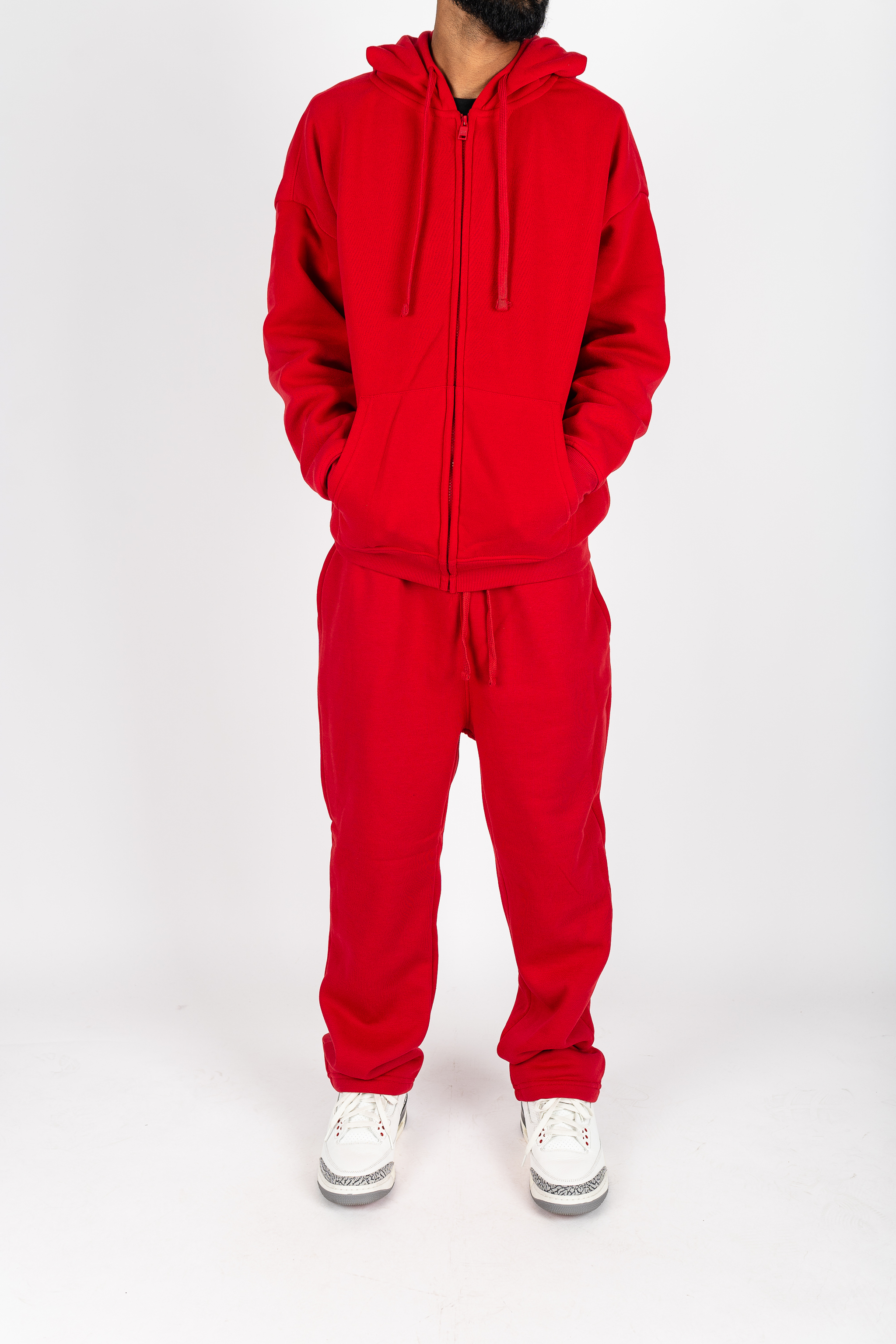 Rebel Minds Drop Shoulder Zip Up and Sweatpants Set