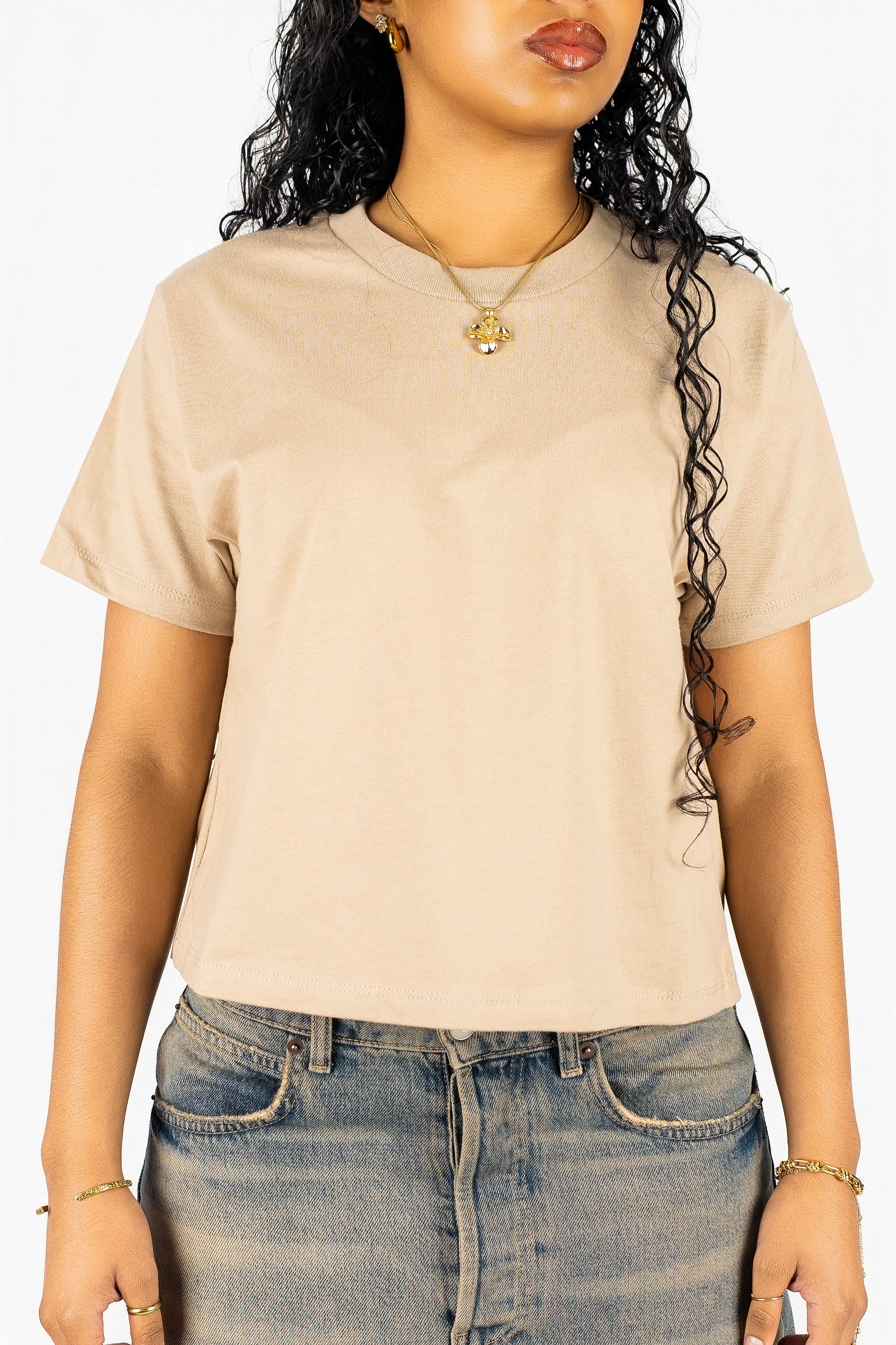 Womens 7610 Heavyweight High Waist Boxy T-Shirt